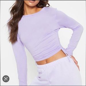 Side tie lilac top
